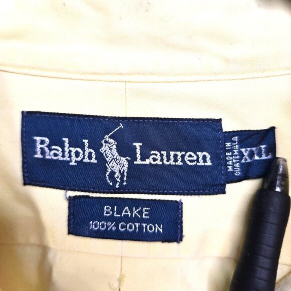 Polo Ralph Lauren Shirt Mens 2XL XXL Button Up Light Yellow - Picture 7 of 7